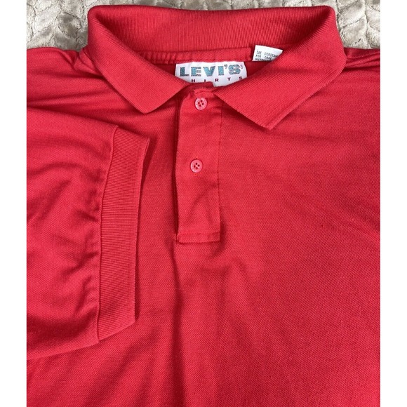 Levi's Men's Polo Shirt XLT Red Short Sleeve Casual Cotton‎ Polyester - Picture 1 of 7